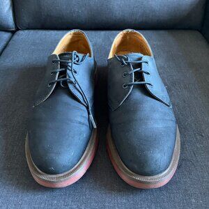 Dr. Martens Men's Windsor Lester 3-Eye Shoes - Suede Black Men's Size 9